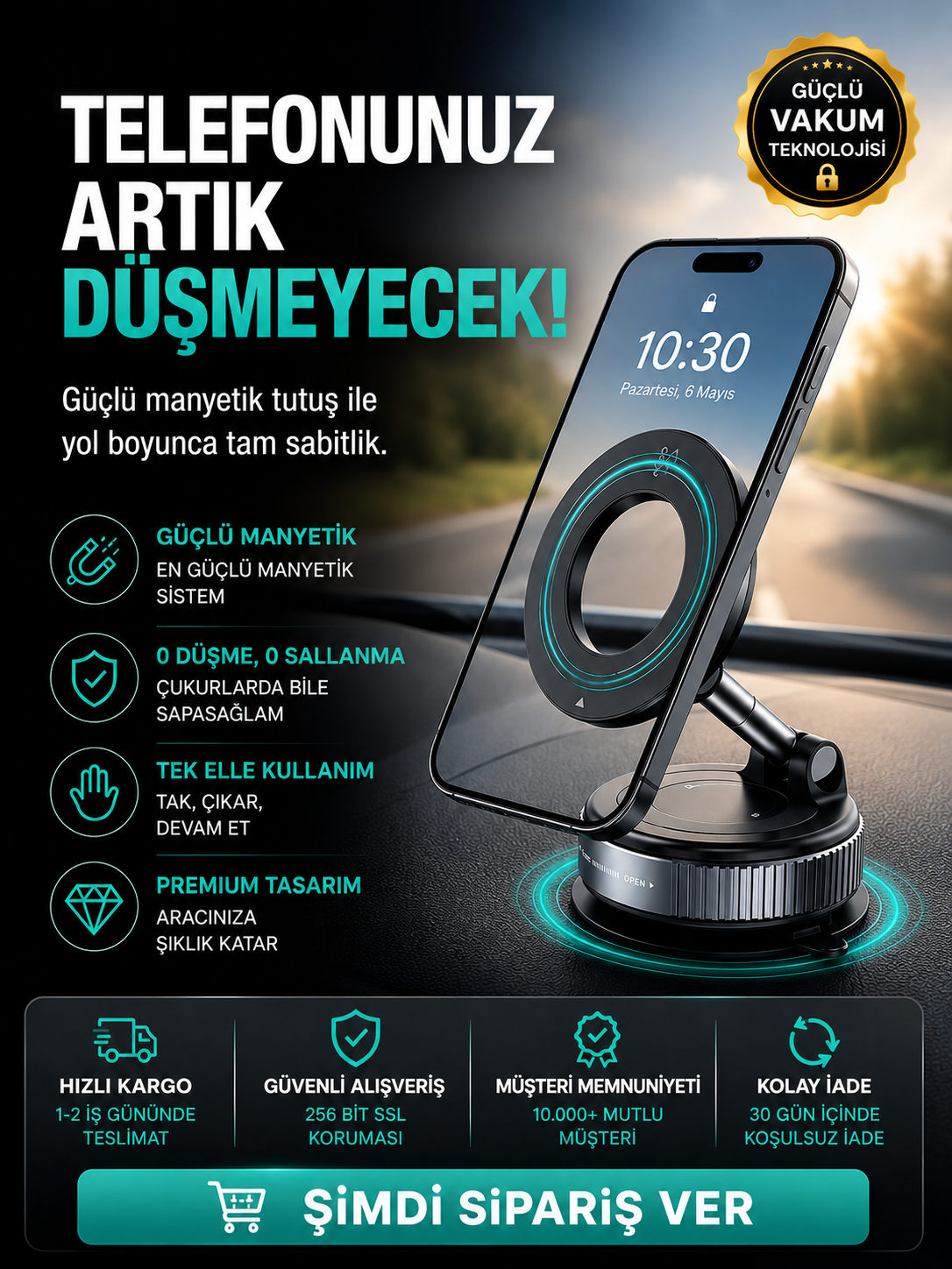 Vakumlu Telefon Tutucu
