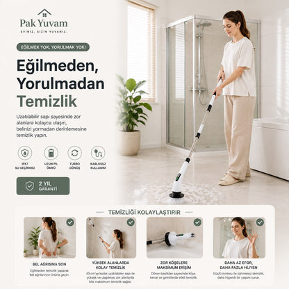 9'u Bir arada Pakyuvam Elektrikli Temizlik Fırçası