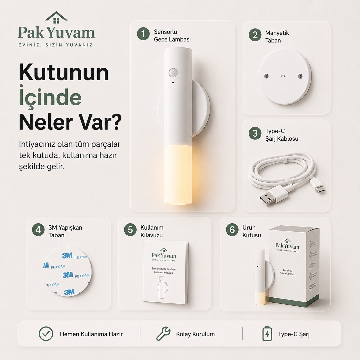Hareket Sensörlü Dekoratif Lamba