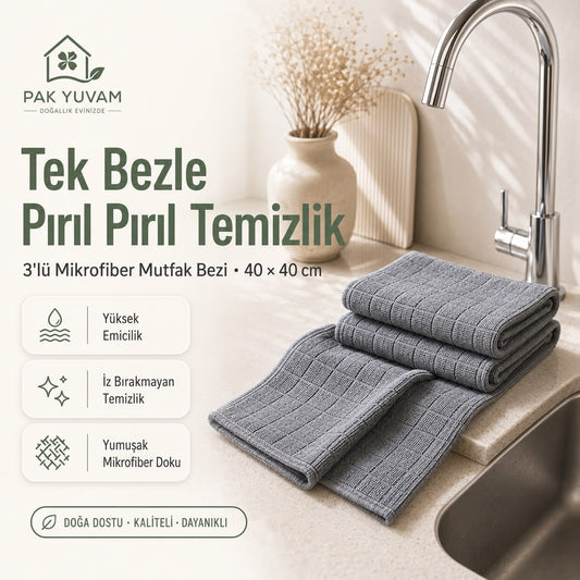 3'lü Paket Mikrofiber Bez