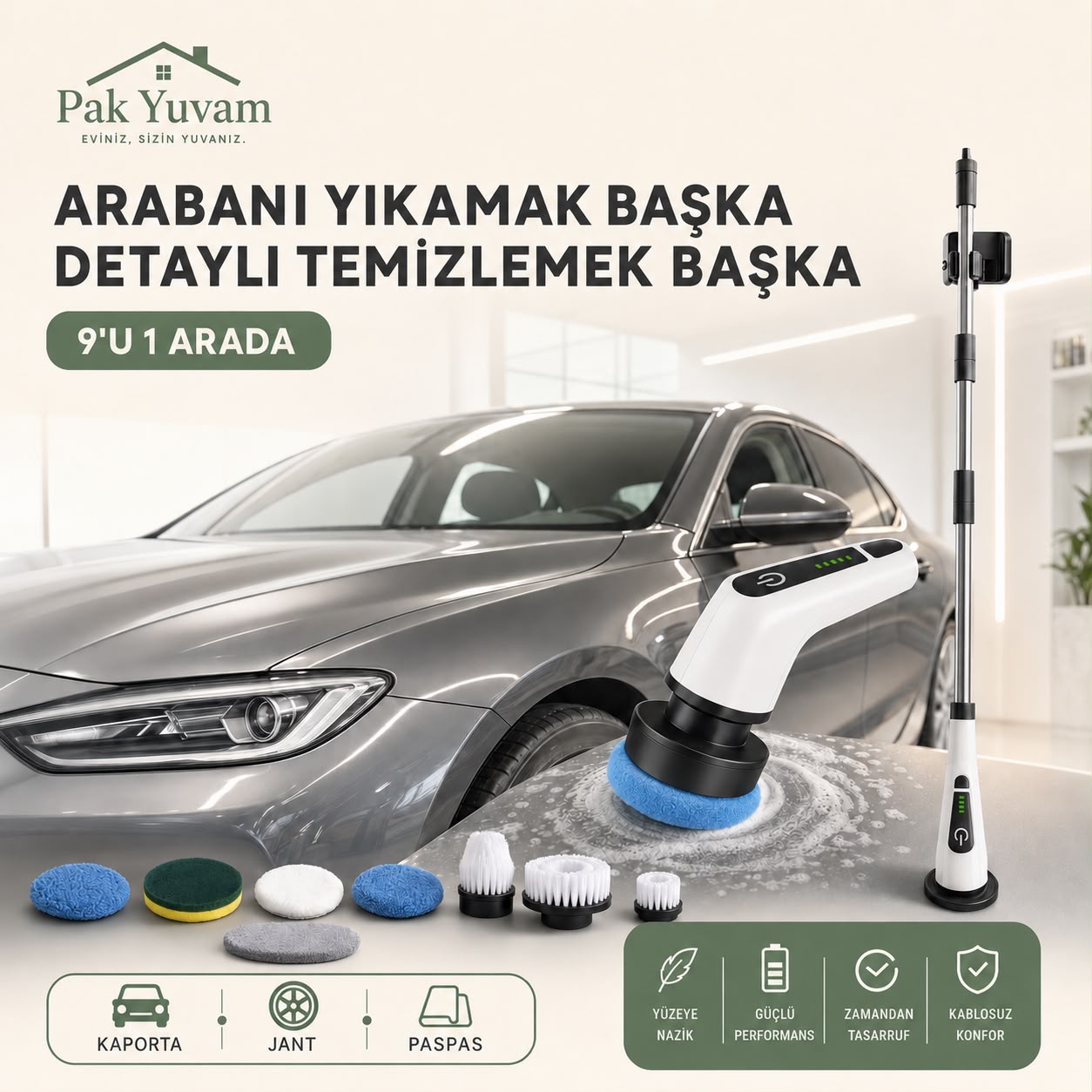 Pakyuvam 9'u 1 Arada Oto Temizlik Seti