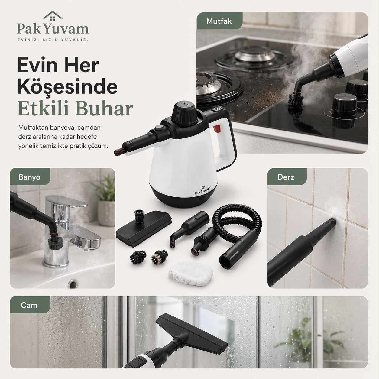 Ev Tipi Buharlı Temizlik Aleti