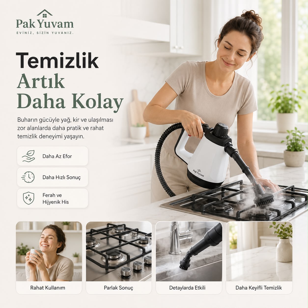 Ev Tipi Buharlı Temizlik Aleti