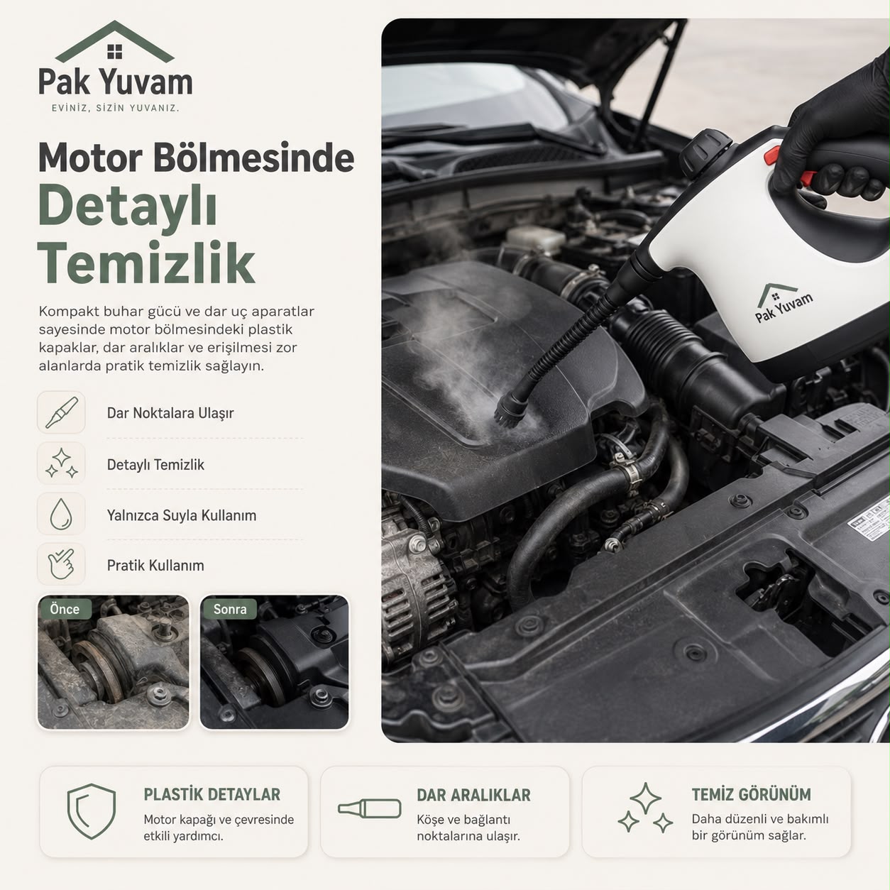 Buharlı Oto Temizlik Paketi