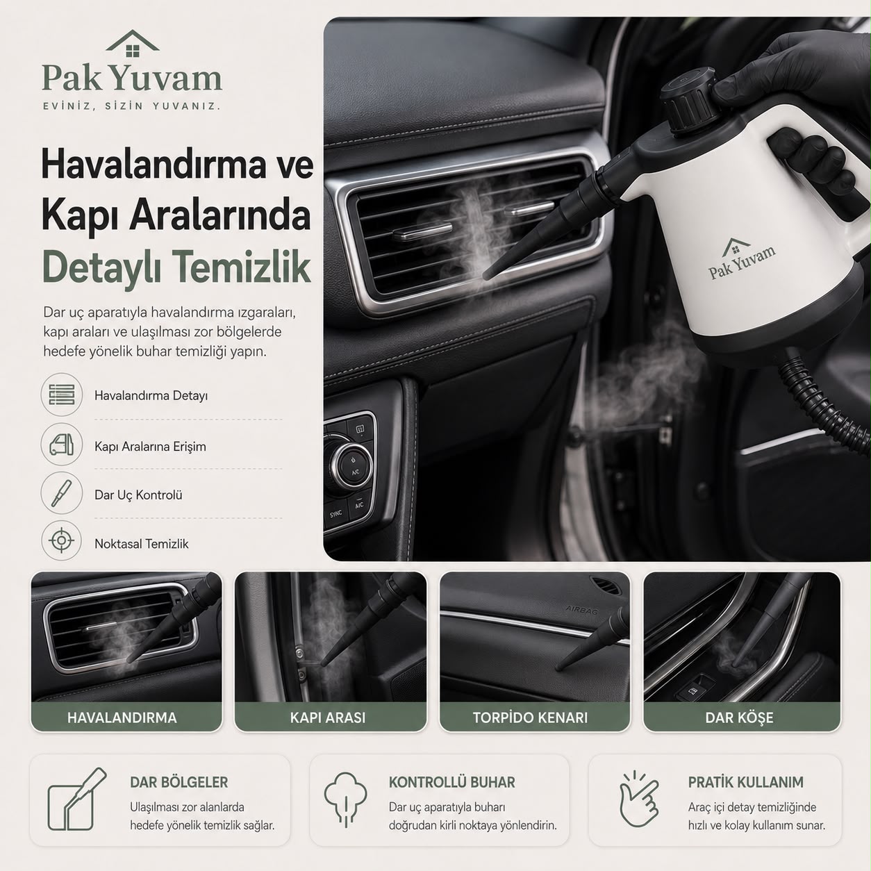 Buharlı Oto Temizlik Paketi